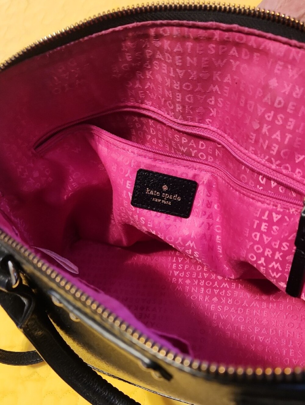 kate spade Black Pebbled Leather Satchel with Zip Wallet - Picture 7 of 11